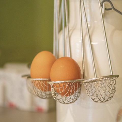 Das Bild zeigt zwei Frühstückseier.