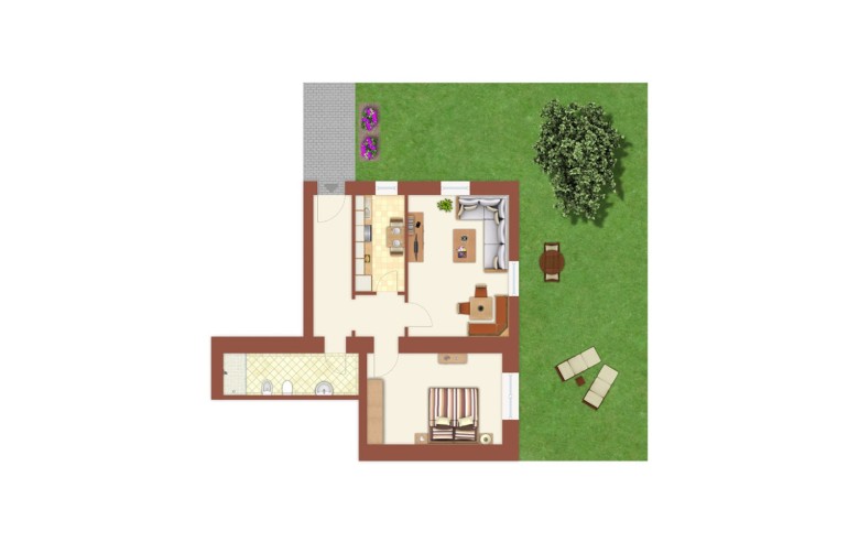 Grundriss Ferienwohnung superior vom hubertus in Völs am Schlern – Südtirol
