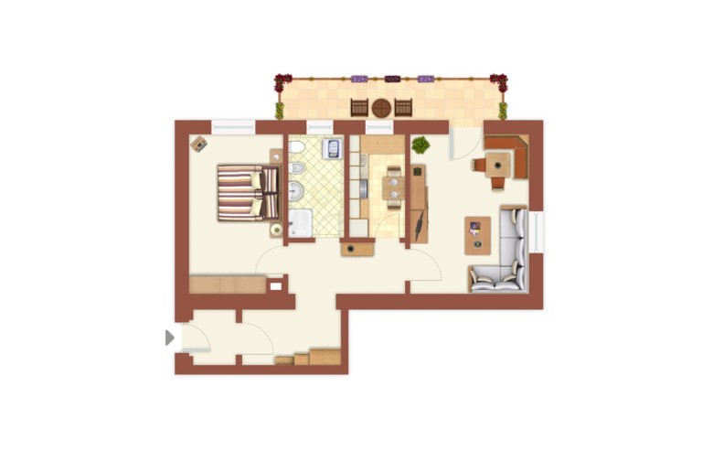 Grundriss Ferienwohnung superior vom hubertus in Völs am Schlern – Südtirol