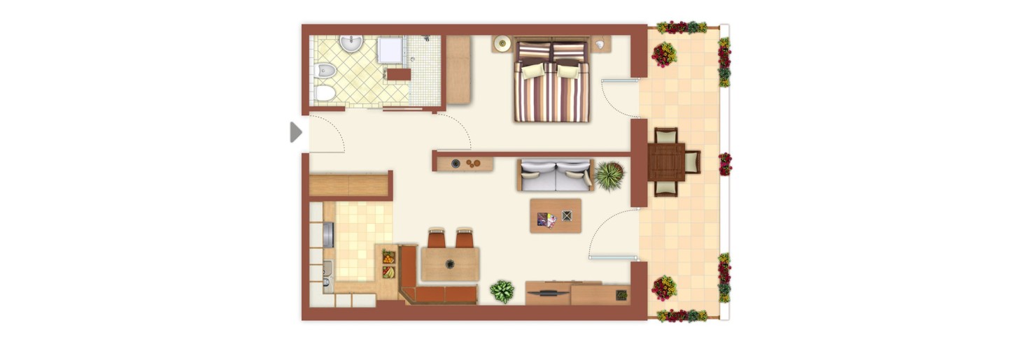 Grundriss Ferienwohnung Chalet Compatsch vom hubertus in Völs am Schlern – Südtirol