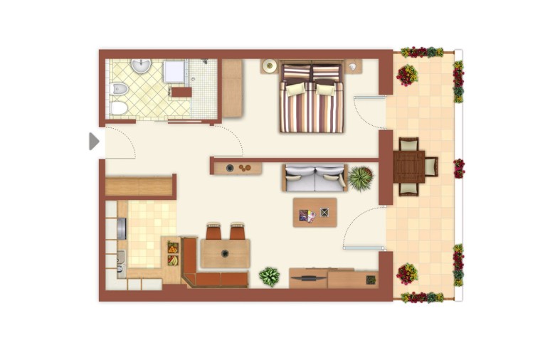 Grundriss Ferienwohnung Chalet Compatsch vom hubertus in Völs am Schlern – Südtirol