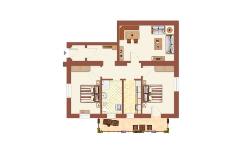 Grundriss Ferienwohnung für Familienurlaub vom hubertus in Völs am Schlern – Südtirol